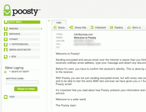 Skicka krypterad e-post med Poosty